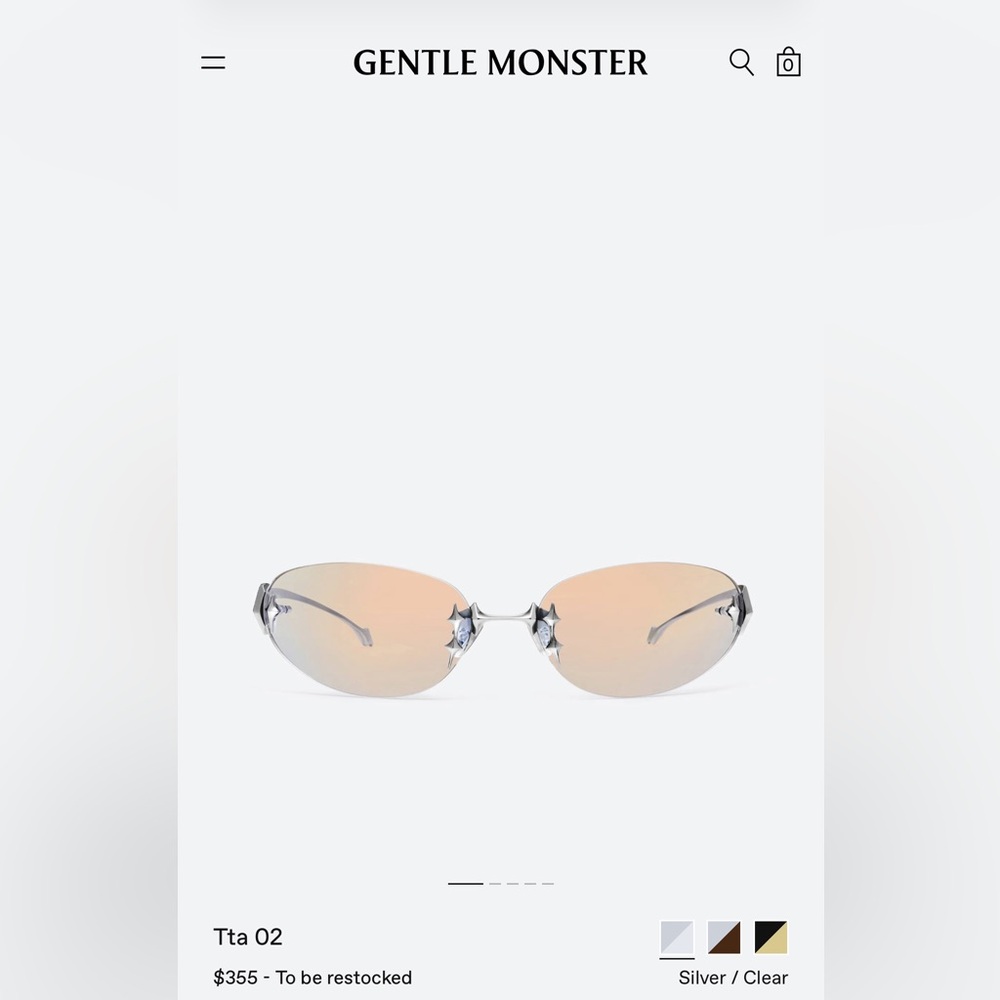 GENTLE MONSTER Tta 02 Oval Silver and Clear Color Tinited Metal Sunglasses